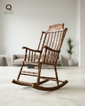 Elegant Rocking Chair (Design B) with Cushion - 100% Beech Wood
