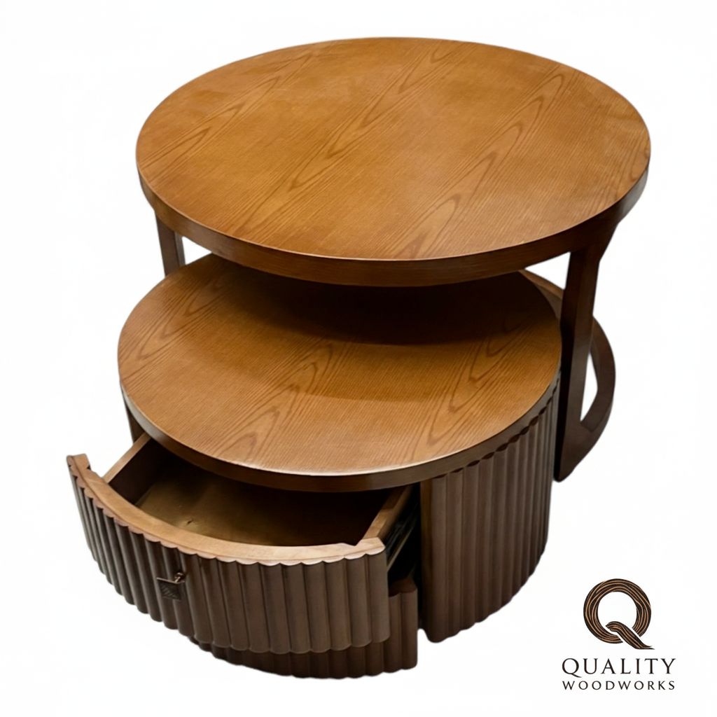 Twin Tables with Oak Veneer Top