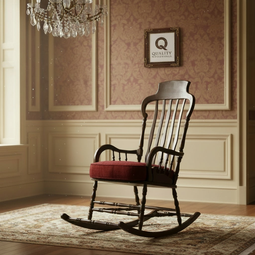 Rocking Chair (Design A) with Cushion - 100% Beech Wood